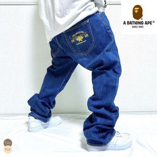 アベイシングエイプ(A BATHING APE)の00s アベイシングエイプ デニムパンツ バギーパンツ ルーズ ストリート(デニム/ジーンズ)