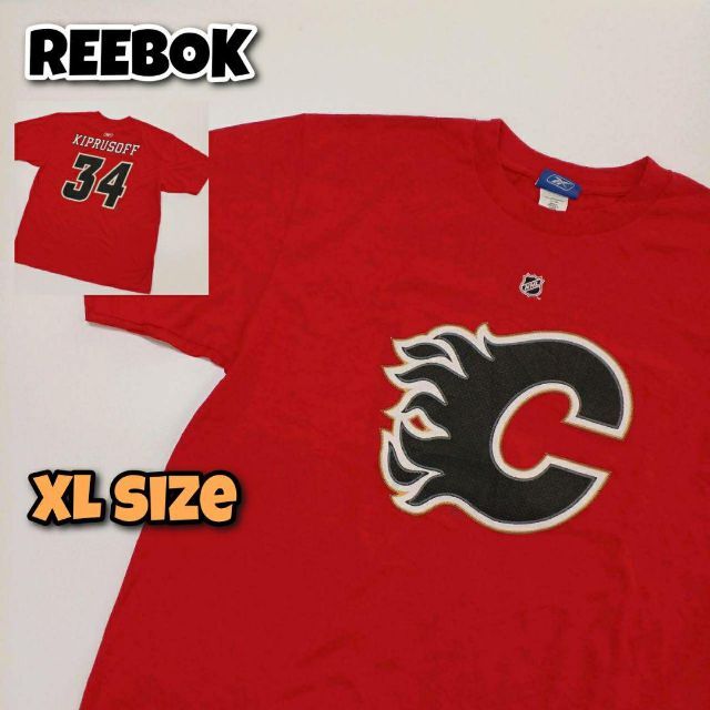 美品！NHL Reebok×CALGARY FLAMES ゲームシャツ！