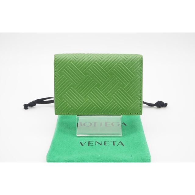 特別セール品】 Bottega グリーン デボスイントレチャート 二つ折り