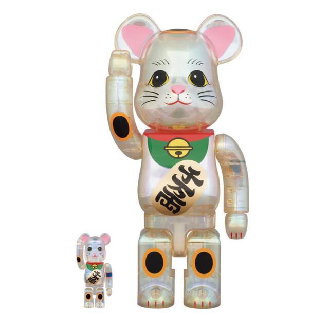 BE@RBRICK 招き猫 透明メッキ 100％ & 400％フィギュア