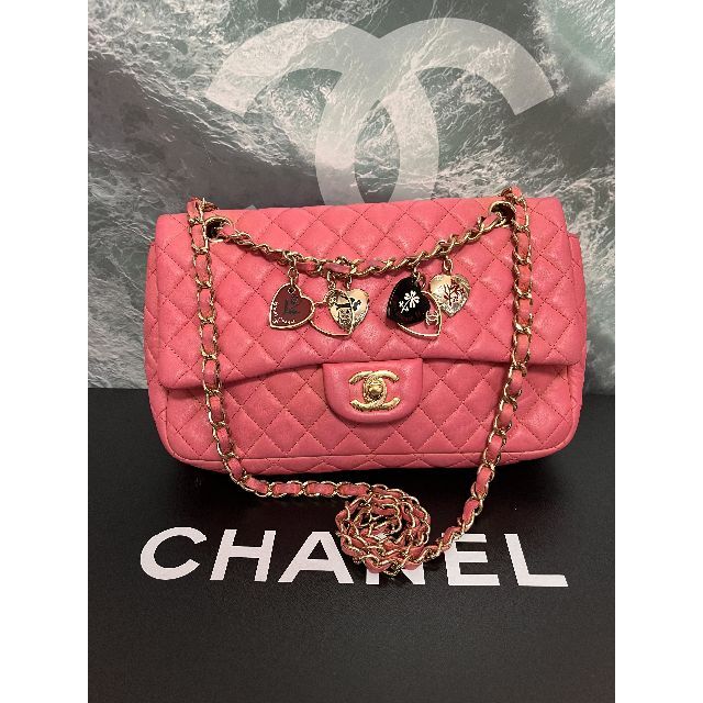 CHANEL(シャネル)の☆正規超美品☆シャネル　Wチェーンショルダーマトラッセ　ターンロック　ピンク♪ レディースのバッグ(ショルダーバッグ)の商品写真