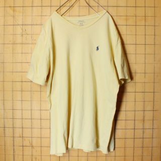 ポロラルフローレン(POLO RALPH LAUREN)のポロ ラルフローレン Vネック Tシャツ イエロー 半袖 メンズM ss131(Tシャツ/カットソー(半袖/袖なし))