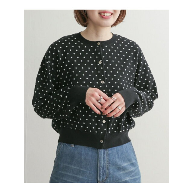 【blc×wh】mizuiro ind dots crew neck wide cardigan