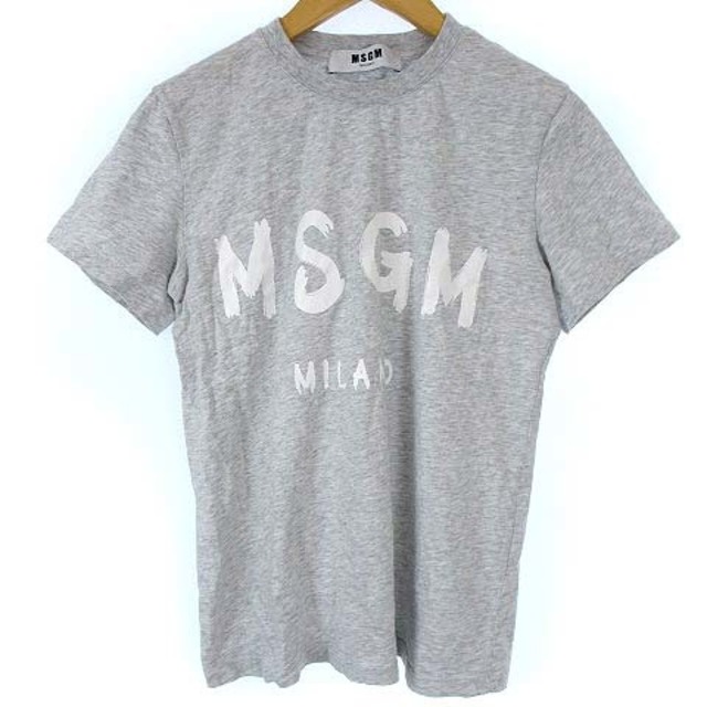 MSGM - エムエスジーエム MSGM ロゴ Tシャツ カットソー 半袖 グレー S