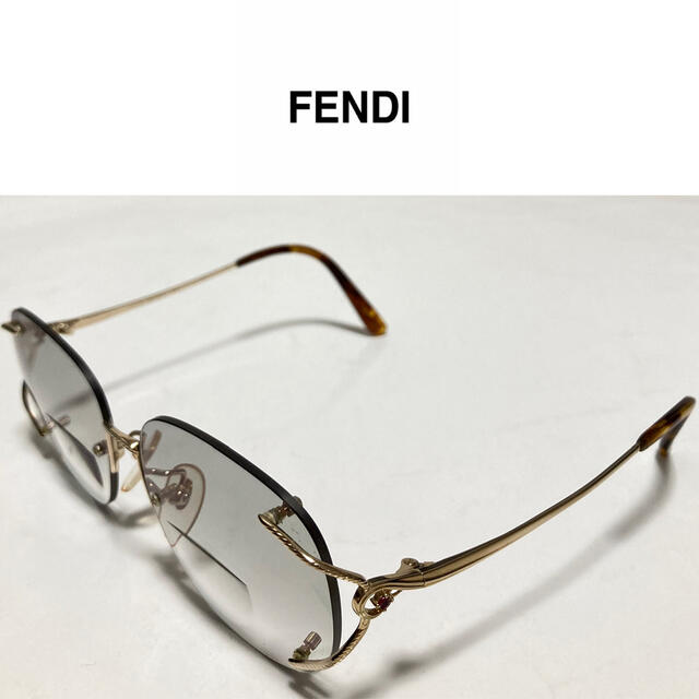 ファッション小物FENDI　メガネ　ヴィンテージ　フェンディ　ズッカ　鼈甲柄　ルビー　ゴールド