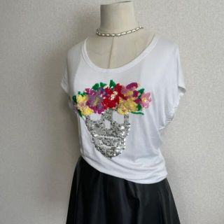 ローズバッド(ROSE BUD)の【P.A.R.O.S.H.】パロッシュ♡キラキラスカルTシャツ(Tシャツ(半袖/袖なし))