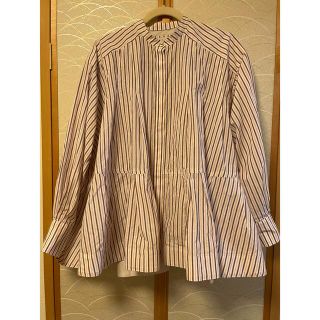 トップスFORMO Tuck Flare Shirt ストライプピンク