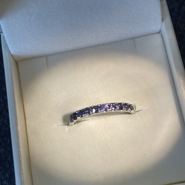 アレキサンドライト ハーフエタニティ リング 0.35ct 鑑別付 【日本製