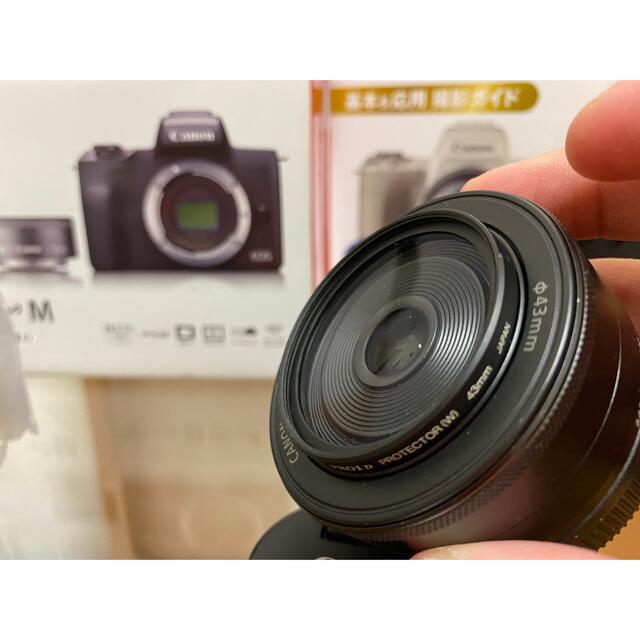 電子ビュータイプ本体横幅Canon  EOS KISS M Wレンズキット BK&写るんですレンズ付き