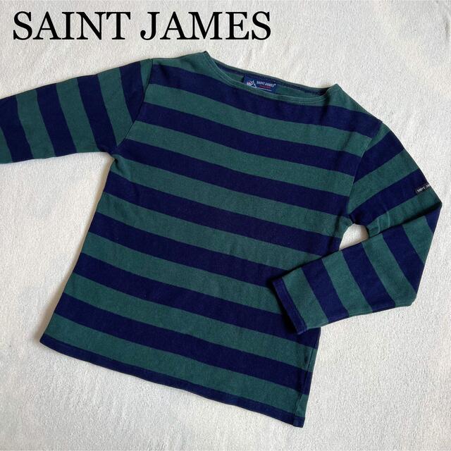 SAINT JAMES(セントジェームス)のセントジェームス⭐️ウエッソン　ネイビー　グリーン　ボーダー レディースのトップス(カットソー(長袖/七分))の商品写真