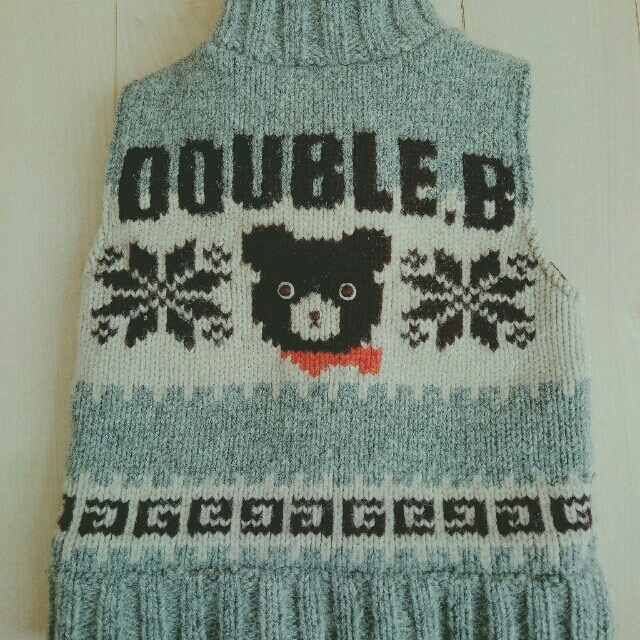 DOUBLE.B(ダブルビー)のDOUBLE.B  ニットベスト【男女兼用】90 キッズ/ベビー/マタニティのキッズ服女の子用(90cm~)(ニット)の商品写真