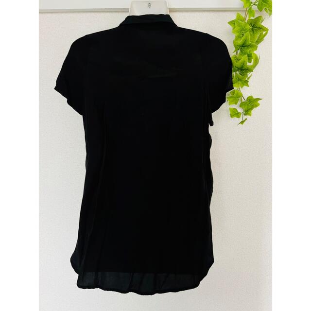 【オスコープ】プリーツシャツ トップス ブラック M レディースのトップス(シャツ/ブラウス(半袖/袖なし))の商品写真