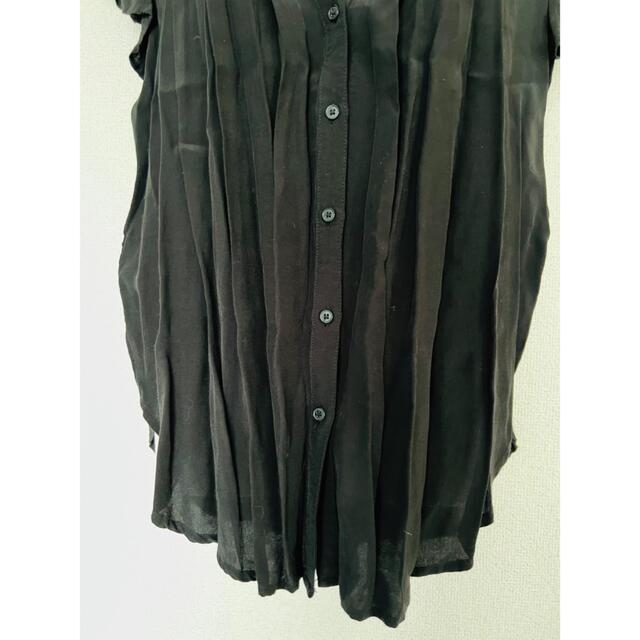 【オスコープ】プリーツシャツ トップス ブラック M レディースのトップス(シャツ/ブラウス(半袖/袖なし))の商品写真