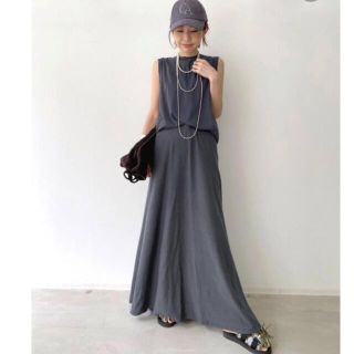 アパルトモンドゥーズィエムクラス(L'Appartement DEUXIEME CLASSE)のGREY CHORD NoSleeve TOP & Maxi Skirt 34(ロングスカート)