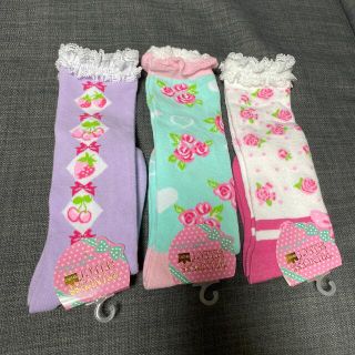 新品未使用✨ガールズハイソックス🧦🍒(靴下/タイツ)