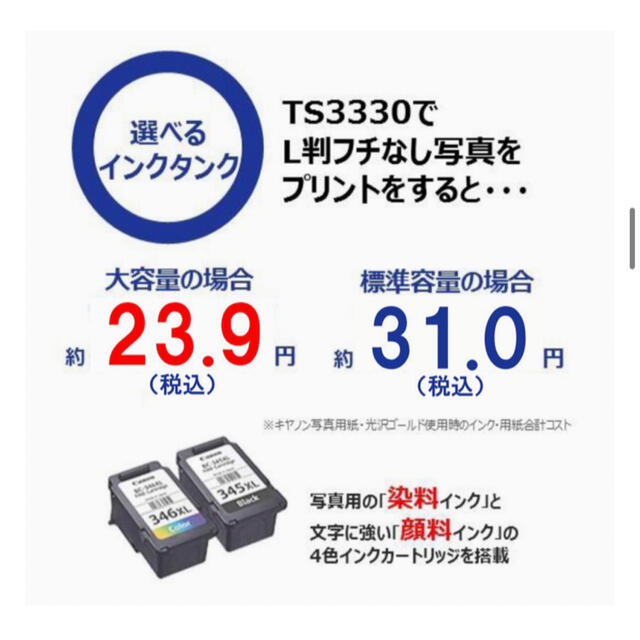 Canon(キヤノン)の【新品未開封】Canon プリンター PIXUS TS3330 ホワイト インテリア/住まい/日用品のオフィス用品(OA機器)の商品写真