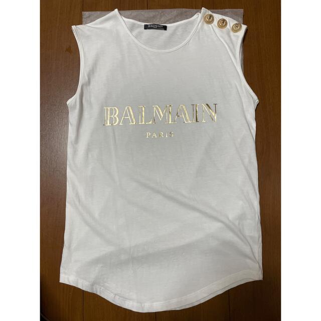 定価40700新品！　BALMAIN バルマン　ノースリーブ　ロゴタンクトップ　ホワイト