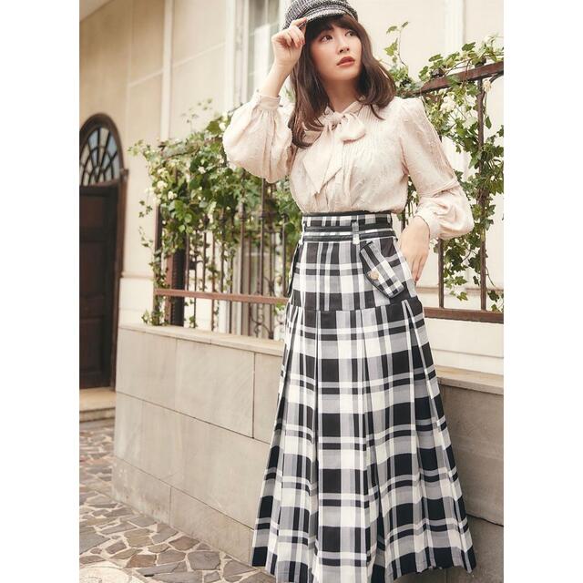 Her lip to(ハーリップトゥ)のHerlipto Pleated Checkered Twill Skirt レディースのスカート(ロングスカート)の商品写真