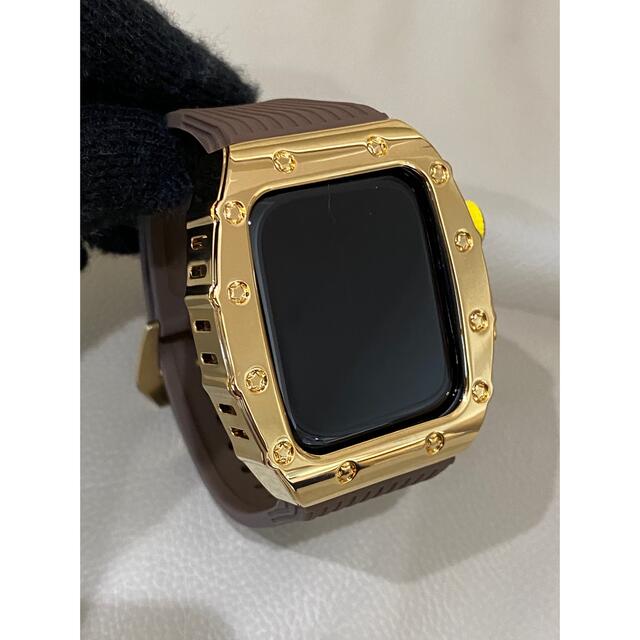 アップルウォッチメタルカスタム　ラバー　メタリックカバー メンズの時計(腕時計(デジタル))の商品写真