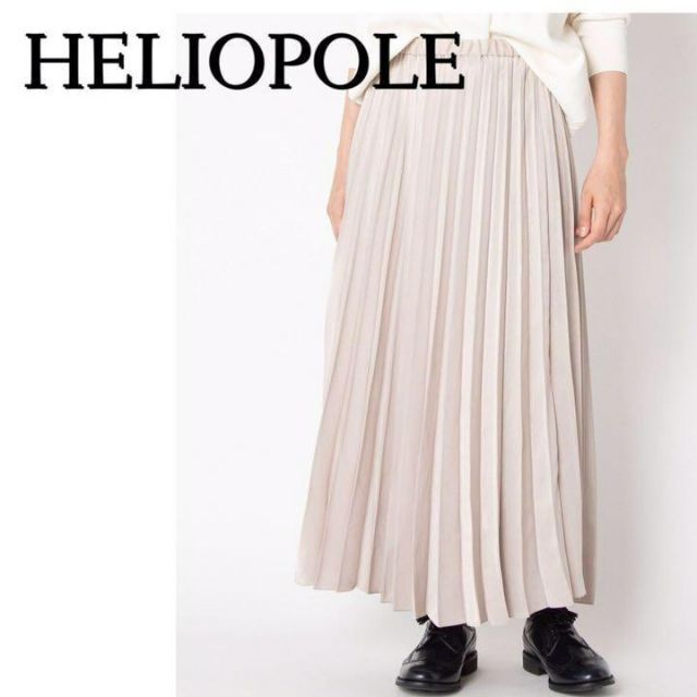 heliopole(エリオポール)のゆったりリラックス感♪ とろみロングプリーツスカート シルバー レディースのスカート(ロングスカート)の商品写真