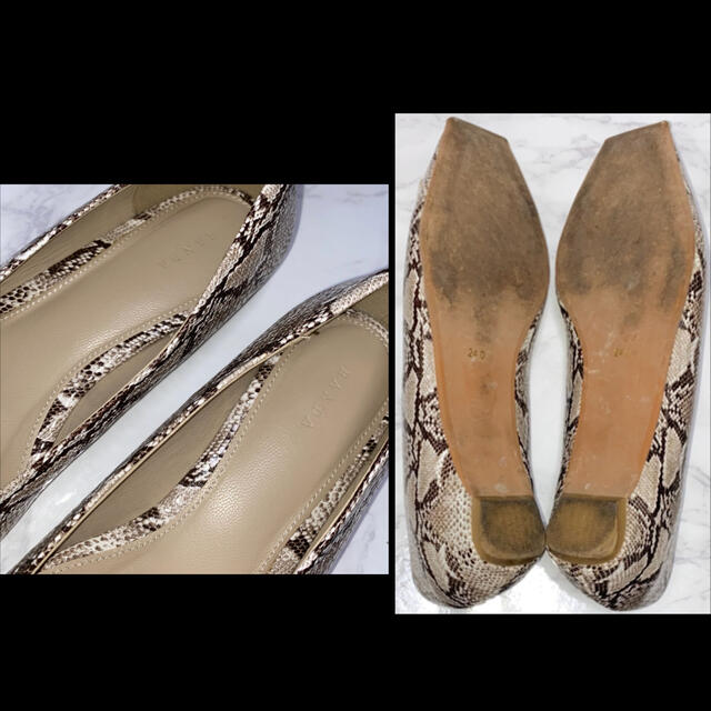 RANDA(ランダ)のRANDA パイソン柄 フラットパンプス レディースの靴/シューズ(ハイヒール/パンプス)の商品写真