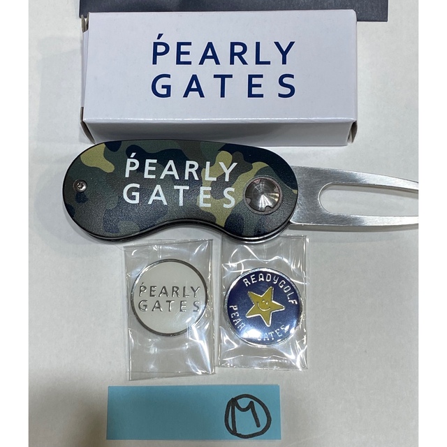 PEARLY GATES(パーリーゲイツ)のM マーカー付PEARLYGATESパーリーゲイツグリーンフォーク迷彩柄カモフラ スポーツ/アウトドアのゴルフ(その他)の商品写真