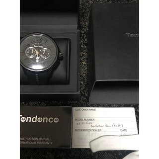 テンデンス(Tendence)の【保証書】テンデンス TENDENCE ブラック クロノグラフ　ギャランティ付き(腕時計(アナログ))