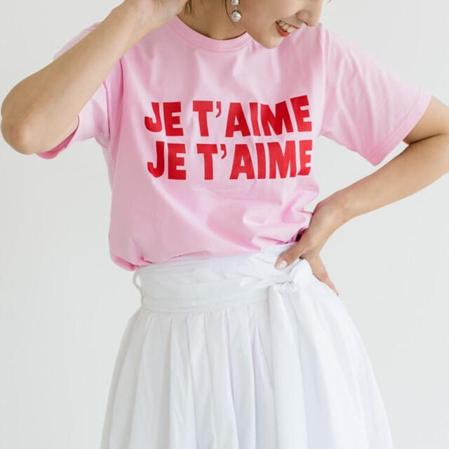 mite       JET'AIME  print tee  ピンク レディースのトップス(Tシャツ(半袖/袖なし))の商品写真