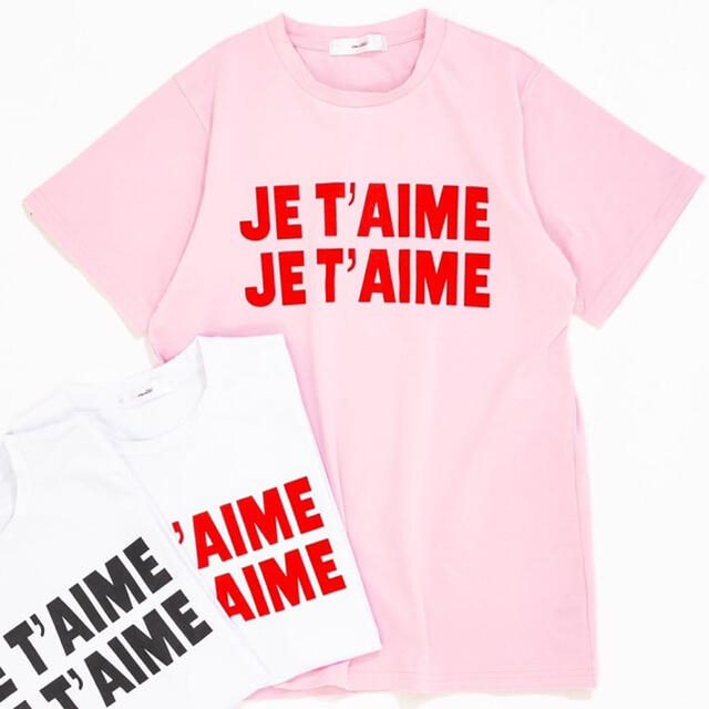 mite       JET'AIME  print tee  ピンク レディースのトップス(Tシャツ(半袖/袖なし))の商品写真