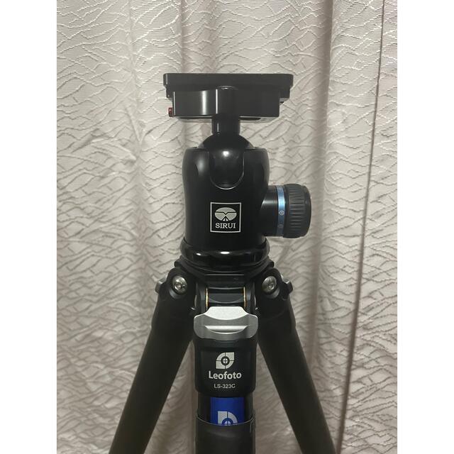 Manfrotto(マンフロット)のleofoto ls323c 三脚 ＋ Sirui 自由雲台 スマホ/家電/カメラのカメラ(ミラーレス一眼)の商品写真