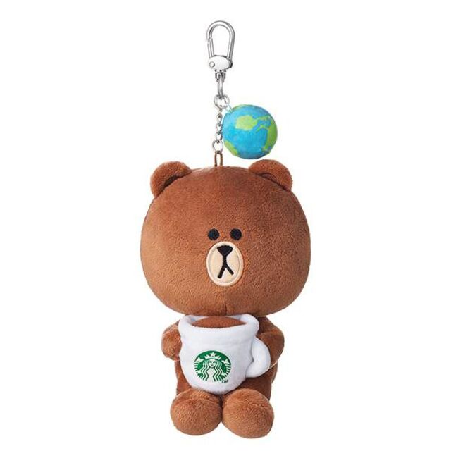 Starbucks Coffee(スターバックスコーヒー)の【台湾スタバ×LINE FRIENDS】アースデイ記念ブラウンキーホルダー インテリア/住まい/日用品の日用品/生活雑貨/旅行(日用品/生活雑貨)の商品写真