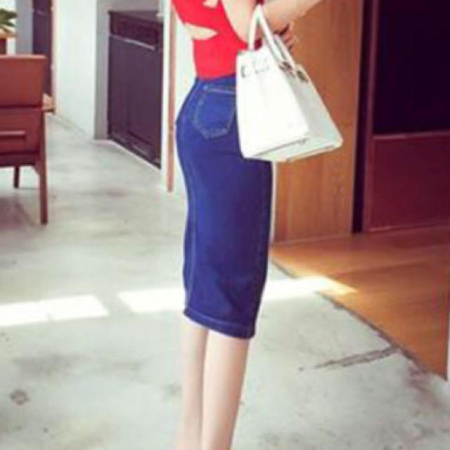 dholic(ディーホリック)の韓国 スリット デニム スカート レディースのスカート(ひざ丈スカート)の商品写真