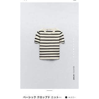 ザラ(ZARA)のZARA ベーシッククロップドニットトップス(カットソー(半袖/袖なし))