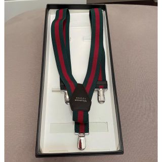 グッチ(Gucci)の美品 GUCCI(グッチ)キッズ サスペンダー Lサイズ 赤 緑(ベルト)