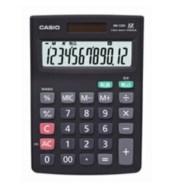 CASIO(カシオ)の新品□カシオ　12桁　電卓　MK-12BK インテリア/住まい/日用品のオフィス用品(オフィス用品一般)の商品写真