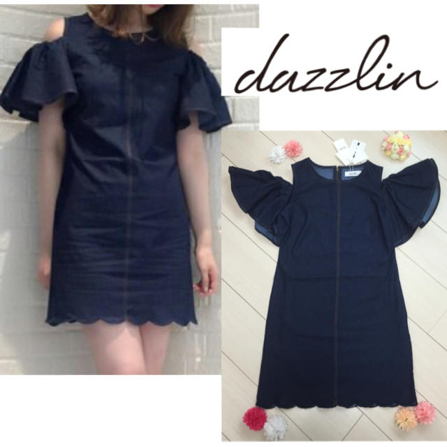 dazzlin(ダズリン)の♡新品♡ラッフルデニムワンピ♡dazzlin♡ レディースのワンピース(ミニワンピース)の商品写真