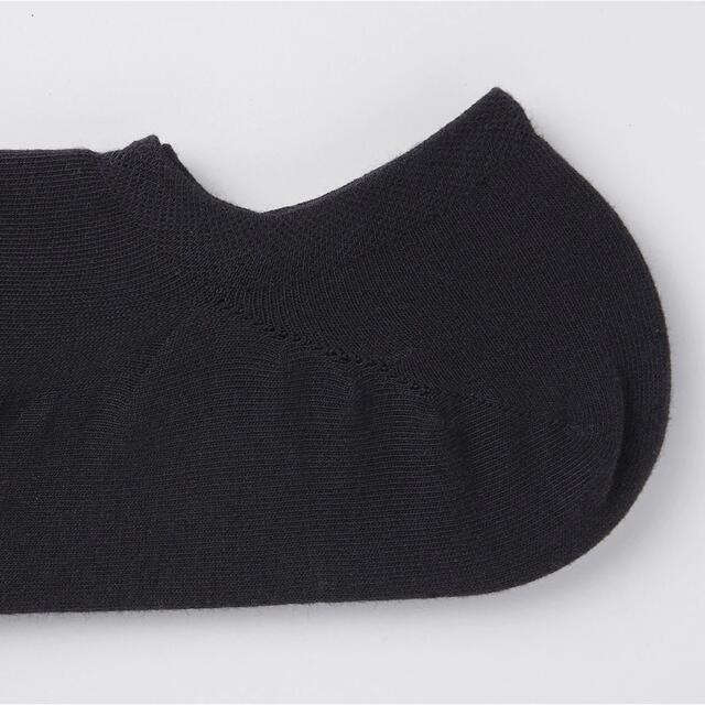 MUJI (無印良品)(ムジルシリョウヒン)の無印良品　足なり直角　薄手　スニーカーイン 靴下　黒 ブラック レディースのレッグウェア(ソックス)の商品写真