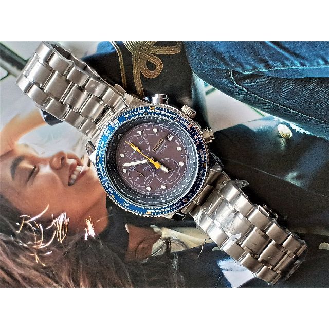 SEIKO(セイコー)の◆パイロットクロノグラフ/クォーツ腕時計/ 稼働・未使用品 メンズの時計(腕時計(アナログ))の商品写真