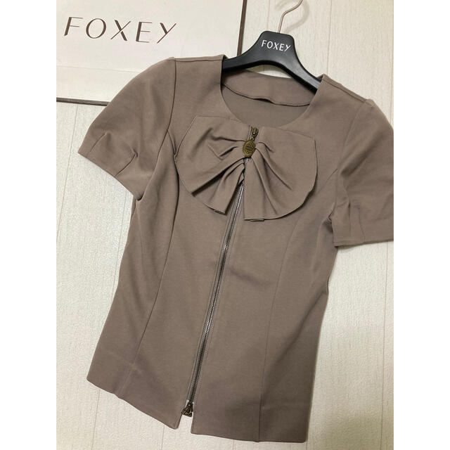 美品 foxey new york カーディガン フォクシー ジップアップ