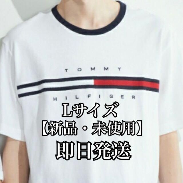 TOMMY HILFIGER(トミーヒルフィガー)のTOMMY HILFIGER オンライン限定ボックスロゴTシャツ Lサイズ メンズのトップス(Tシャツ/カットソー(半袖/袖なし))の商品写真