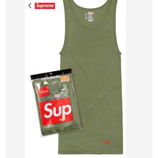 シュプリーム(Supreme)のSupreme Hanes TAGLESStanks タンクトップ L グリーン(タンクトップ)