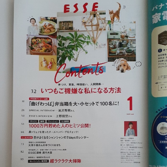 増刊 ESSE (エッセ)新年特大号 2019年 01月号 エンタメ/ホビーの雑誌(生活/健康)の商品写真