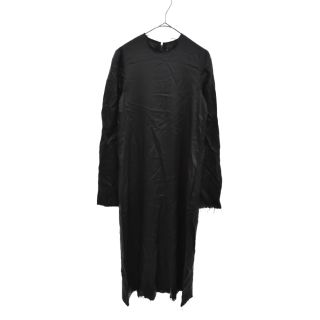 マルタンマルジェラ(Maison Martin Margiela)のMartin Margiela マルタンマルジェラ 4 17AW Double Belted Dress S51CT0883 S45178 ベルト付きレーヨンカットオフロングドレス ワンピース レディース(ロングワンピース/マキシワンピース)