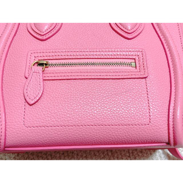 celine(セリーヌ)のCELINE セリーヌ ラゲージナノ フラミンゴピンク 美品 バッグ お買い得 レディースのバッグ(ショルダーバッグ)の商品写真