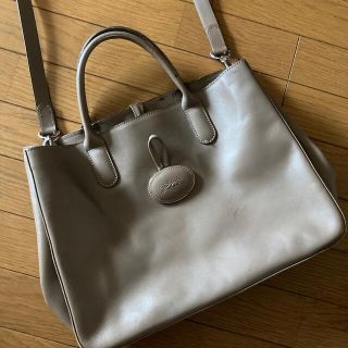 ロンシャン(LONGCHAMP)のロンシャン　トートバッグ　本革　グレージュ　A4サイズ(トートバッグ)