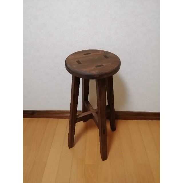 木製スツール　高さ58cm　丸椅子　stool インテリア/住まい/日用品の椅子/チェア(スツール)の商品写真