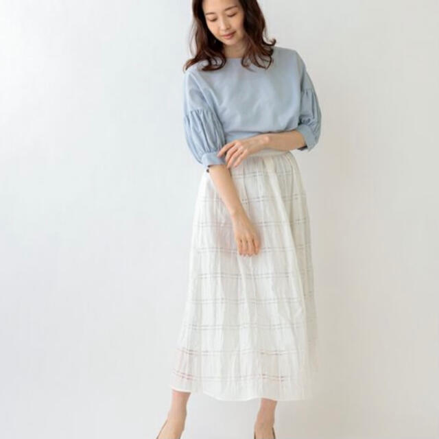 Sono(ソーノ)の21SS 1 sono ライトブルー　ギャザースリーブ　ブラウス レディースのトップス(シャツ/ブラウス(長袖/七分))の商品写真