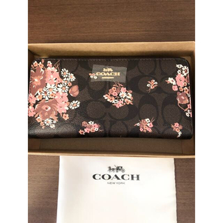 コーチ(COACH)の返品返金保証！　COACH コーチ 長財布 シグネチャー  花柄  ピンク　(財布)