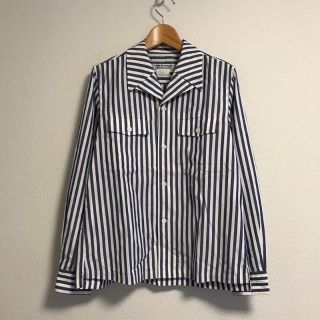 コムデギャルソン(COMME des GARCONS)のコムコム コムデギャルソン ストライプ オープンカラー 長袖 シャツ S(シャツ/ブラウス(長袖/七分))