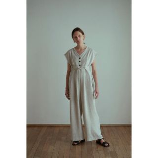 クラネ(CLANE)のCLANE TWEED FRINGE ALL IN ONE ホワイト　サイズ1(オールインワン)